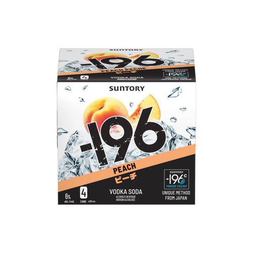-196 Peach Vodka Soda 4pk — Cooler