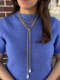 Pearl Drop Lariat Necklace