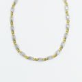 Dainty gold layered necklace, wholesale jewelry for women's boutiques, statement accessory, boutique wholesale jewelry, waterproof necklace, hypoallergenic jewelry, tarnish-free gold necklace, trendy gold jewelry, two-tone gold and silver chain necklace with pavé crystal links