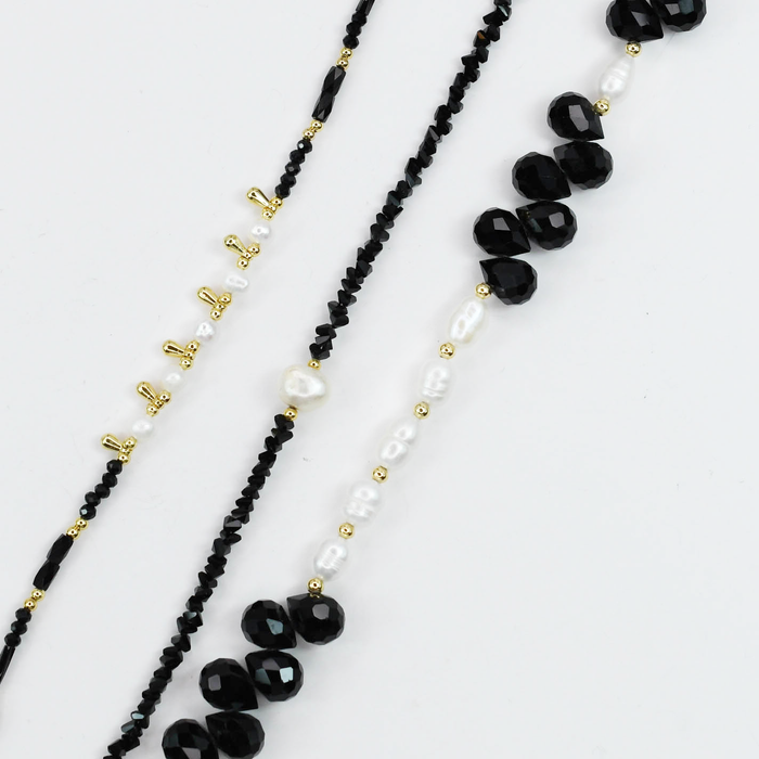 Colorful charms gold necklace featuring gemstone details, layered jewelry design, trendy accessory for women’s jewelry collections, boutique wholesale fashion necklace that is hypoallergenic, tarnish free, and waterproof jewelry with a cute aesthetic statement style