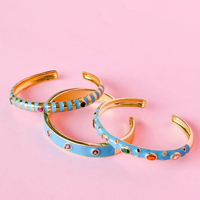 Blue Confetti Bangle Set