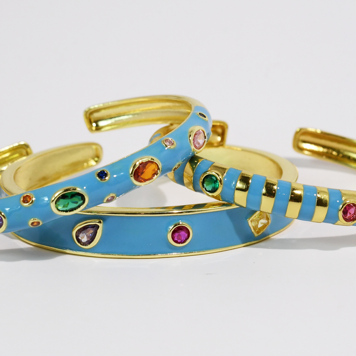 Blue Confetti Bangle Set
