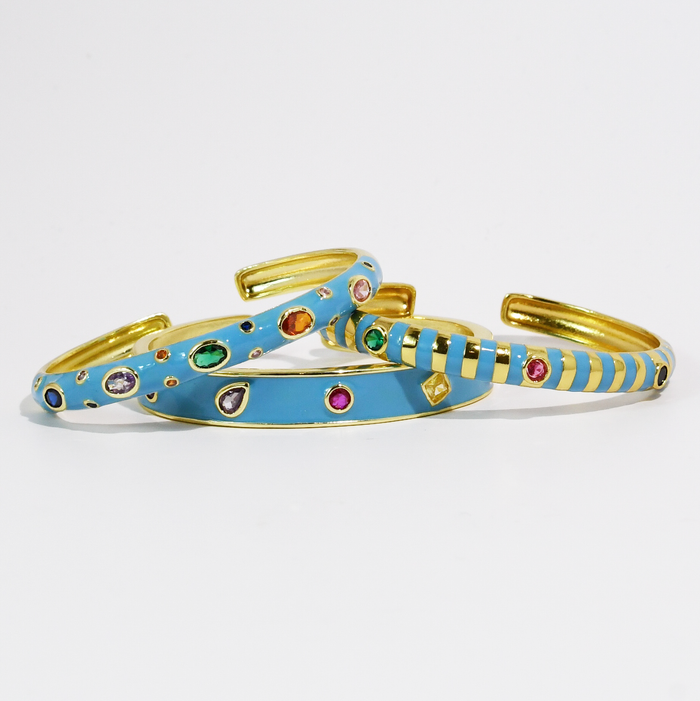 Blue Confetti Bangle Set
