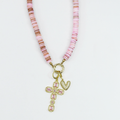 Colorful charms gold necklace featuring gemstone details, layered jewelry design, trendy accessory for women’s jewelry collections, boutique wholesale fashion necklace that is hypoallergenic, tarnish free, and waterproof jewelry with a cute aesthetic statement style