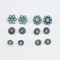waterproof hypoallergenic silver earrings, tarnish free silver jewelry, dainty silver earrings, silver hoop earrings, handcrafted gemstone silver earrings, boutique wholesale earrings, everyday silver jewelry, high-quality silver earrings,turquoise silver earrings set