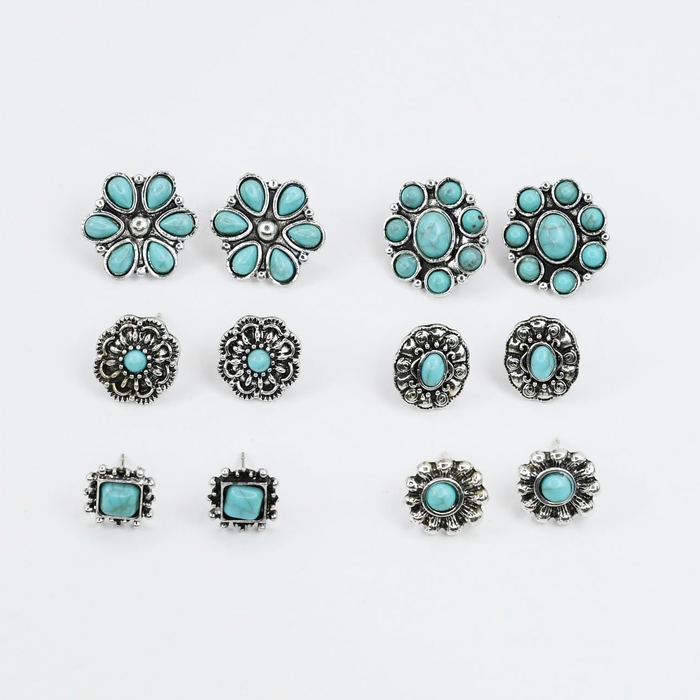 waterproof hypoallergenic silver earrings, tarnish free silver jewelry, dainty silver earrings, silver hoop earrings, handcrafted gemstone silver earrings, boutique wholesale earrings, everyday silver jewelry, high-quality silver earrings,turquoise silver earrings set