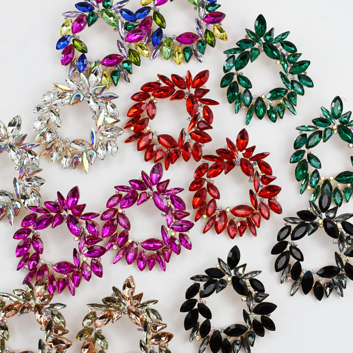 Colorful crystal statement earrings with multicolor beads and sparkling stones, waterproof earrings, tarnish free jewelry, hypoallergenic earrings for sensitive skin, 24k gold dainty earrings, handcrafted gemstone earrings, gold hoop earrings, boutique wholesale earrings, trendy gold jewelry, high quality jewelry gifts