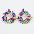 Colorful crystal statement earrings with multicolor beads and sparkling stones, waterproof earrings, tarnish free jewelry, hypoallergenic earrings for sensitive skin, 24k gold dainty earrings, handcrafted gemstone earrings, gold hoop earrings, boutique wholesale earrings, trendy gold jewelry, high quality jewelry gifts