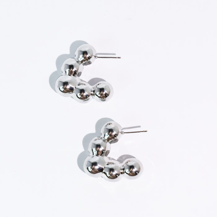 waterproof hypoallergenic silver earrings, tarnish free silver jewelry, dainty silver earrings, silver hoop earrings, handcrafted gemstone silver earrings, boutique wholesale earrings, everyday silver jewelry, high-quality silver earrings