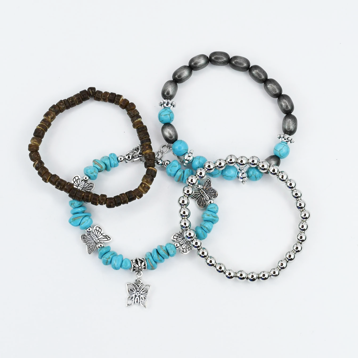 colorful gemstone jewelry, beaded fashion bracelet, gold or silver tone accessory, handcrafted beaded piece, trendy boho chic jewelry, vibrant statement wristwear, artisan handmade design, everyday stackable accessory, fashion jewelry for women, premium jewelry gift idea, boutique style wristwear, elevated modern jewelry