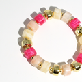 colorful gemstone jewelry, beaded fashion bracelet, gold or silver tone accessory, handcrafted beaded piece, trendy boho chic jewelry, vibrant statement wristwear, artisan handmade design, everyday stackable accessory, fashion jewelry for women, premium jewelry gift idea, boutique style wristwear, elevated modern jewelry