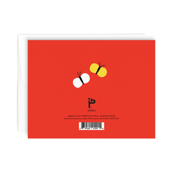 CHAT BLANC – Greeting Card