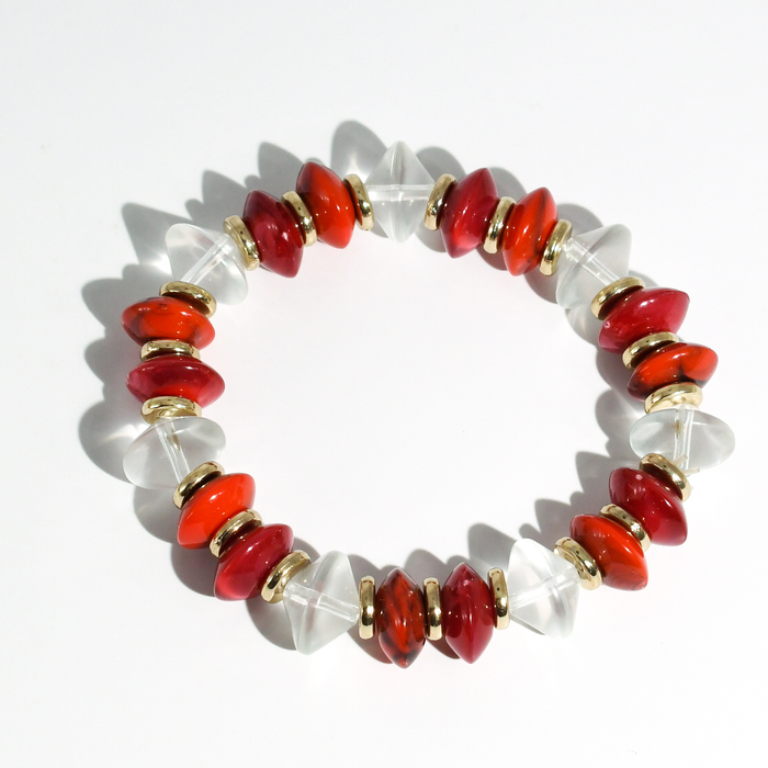 colorful gemstone jewelry, beaded fashion bracelet, gold or silver tone accessory, handcrafted beaded piece, trendy boho chic jewelry, vibrant statement wristwear, artisan handmade design, everyday stackable accessory, fashion jewelry for women, premium jewelry gift idea, boutique style wristwear, elevated modern jewelry