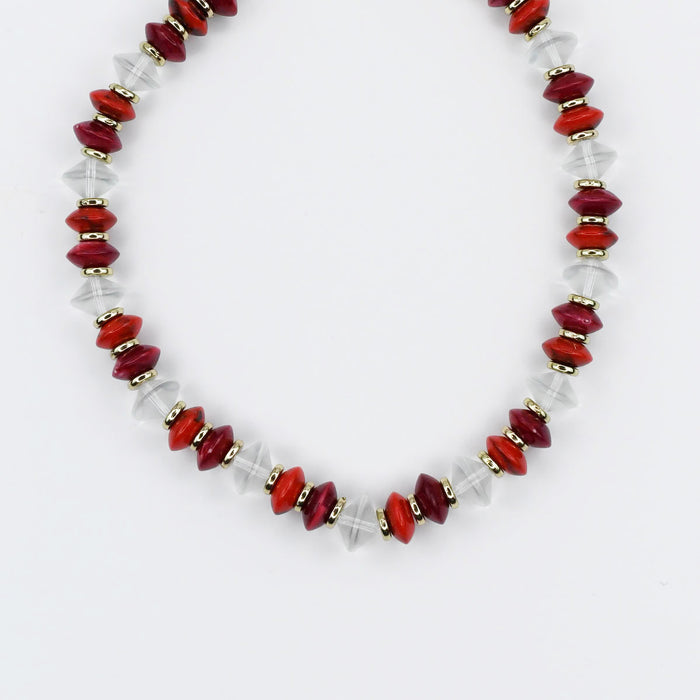 Colorful charms gold necklace featuring gemstone details, layered jewelry design, trendy accessory for women’s jewelry collections, boutique wholesale fashion necklace that is hypoallergenic, tarnish free, and waterproof jewelry with a cute aesthetic statement style
