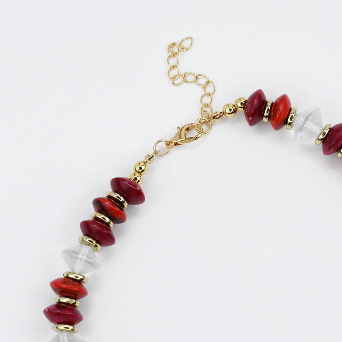 Colorful charms gold necklace featuring gemstone details, layered jewelry design, trendy accessory for women’s jewelry collections, boutique wholesale fashion necklace that is hypoallergenic, tarnish free, and waterproof jewelry with a cute aesthetic statement style