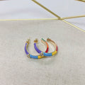 Colorful crystal statement hoop earrings with multicolor beads and sparkling stones, waterproof earrings, tarnish free jewelry, hypoallergenic earrings for sensitive skin, 24k gold dainty earrings, handcrafted gemstone earrings, gold hoop earrings, boutique wholesale earrings, trendy gold jewelry, high quality jewelry gifts
