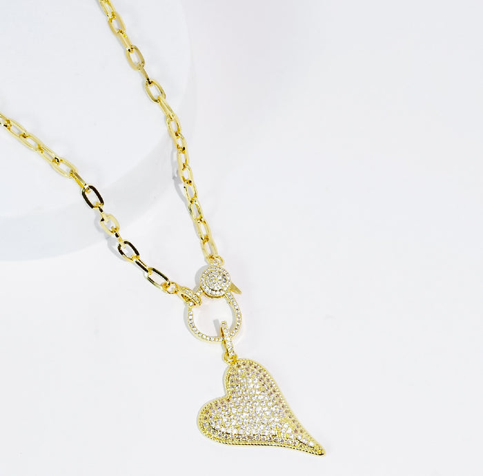 Clip Heart Gold Necklace