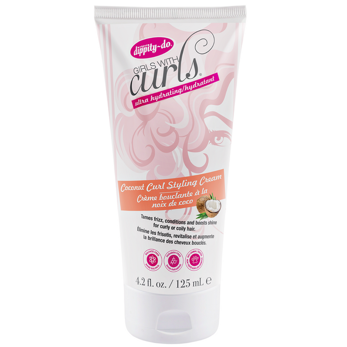 Dippy-do Girls With Curls coconut curl styling cream on a white background