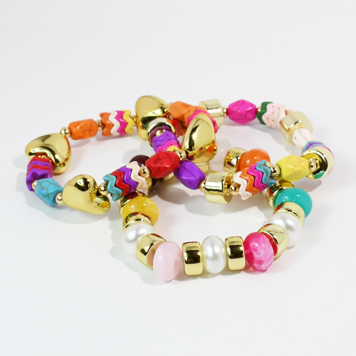 Confetti Heart Bracelet Stack