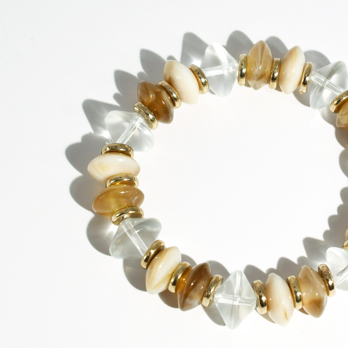 colorful gemstone jewelry, beaded fashion bracelet, gold or silver tone accessory, handcrafted beaded piece, trendy boho chic jewelry, vibrant statement wristwear, artisan handmade design, everyday stackable accessory, fashion jewelry for women, premium jewelry gift idea, boutique style wristwear, elevated modern jewelry