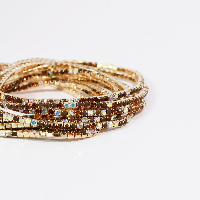 Crystal Brown Crystal Bracelet Set