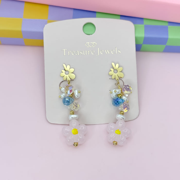 Colorful crystal statement earrings with multicolor beads and sparkling stones, waterproof earrings, tarnish free jewelry, hypoallergenic earrings for sensitive skin, 24k gold dainty earrings, handcrafted gemstone earrings, gold hoop earrings, boutique wholesale earrings, trendy gold jewelry, high quality jewelry gifts