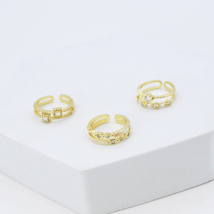 hypoallergenic ring, waterproof ring, tarnish free jewelry, boutique wholesale jewelry, dainty gold ring, gemstone statement ring, sparkly cubic zirconia ring, high quality jewelry gifts, elegant gold plated ring, trendy fashion ring, pastel gemstone ring