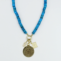 Colorful charms gold necklace featuring gemstone details, layered jewelry design, trendy accessory for women’s jewelry collections, boutique wholesale fashion necklace that is hypoallergenic, tarnish free, and waterproof jewelry with a cute aesthetic statement style