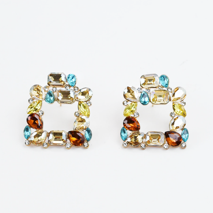 Colorful statement earrings with multicolor beads — waterproof earrings, tarnish free jewelry, hypoallergenic earrings for sensitive skin, 24k gold dainty earrings, handcrafted gemstone earrings, gold hoop earrings, boutique wholesale earrings, trendy gold jewelry, high quality jewelry gifts