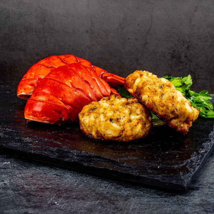 Maine Lobster Tails & maryland Crab Cakes