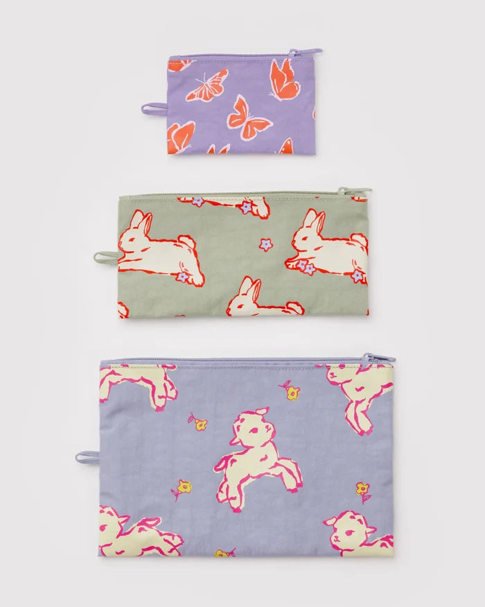 FLAT POUCH SET "SPRING ANIMALS" — by Baggu