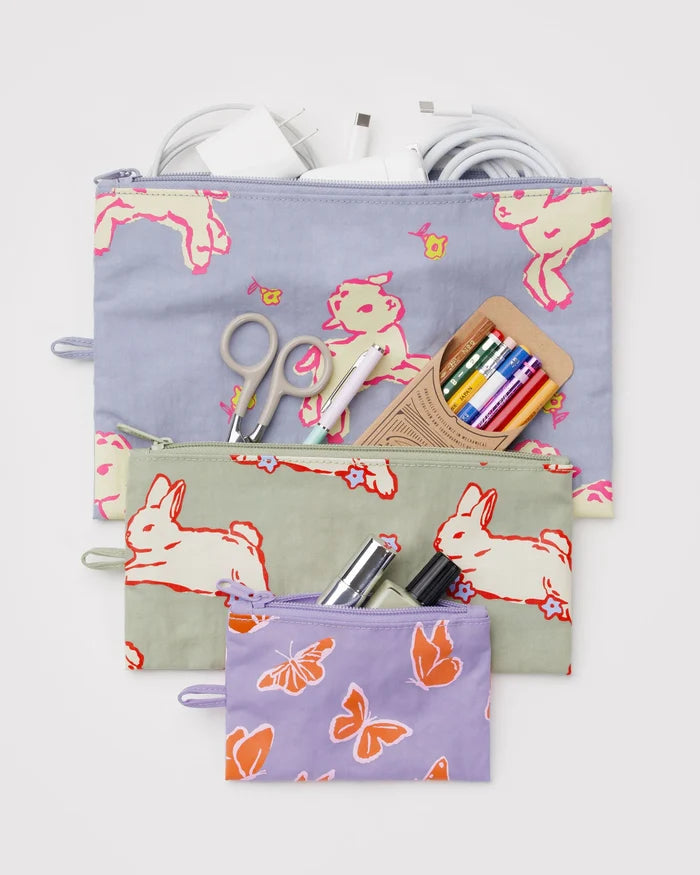 FLAT POUCH SET "SPRING ANIMALS" — by Baggu