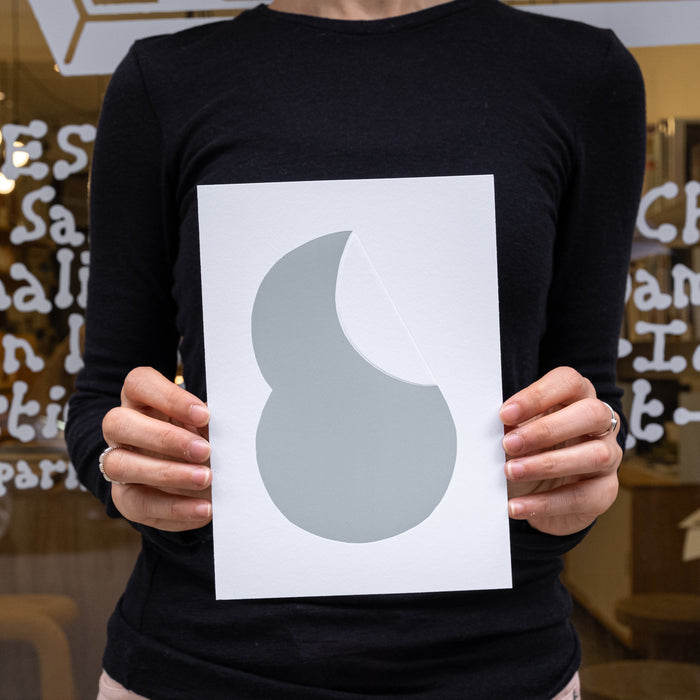 FOLDED SHAPES #02 SILVER, Hot Stamping Print, 15 x 21 cm – by Julie Safirstein