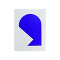 FOLDED SHAPES #03 BLUE, Hot Stamping Print, 15 x 21 cm – by Julie Safirstein