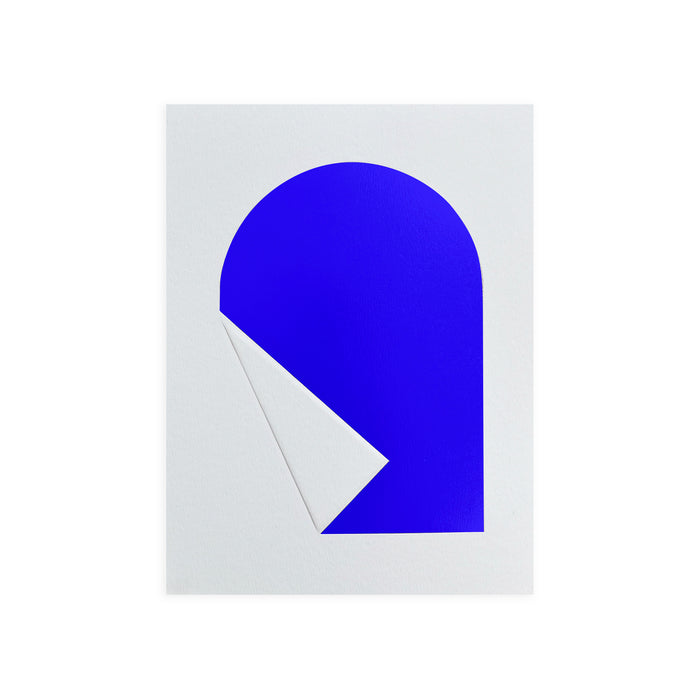 FOLDED SHAPES #03 BLUE, Hot Stamping Print, 15 x 21 cm – by Julie Safirstein
