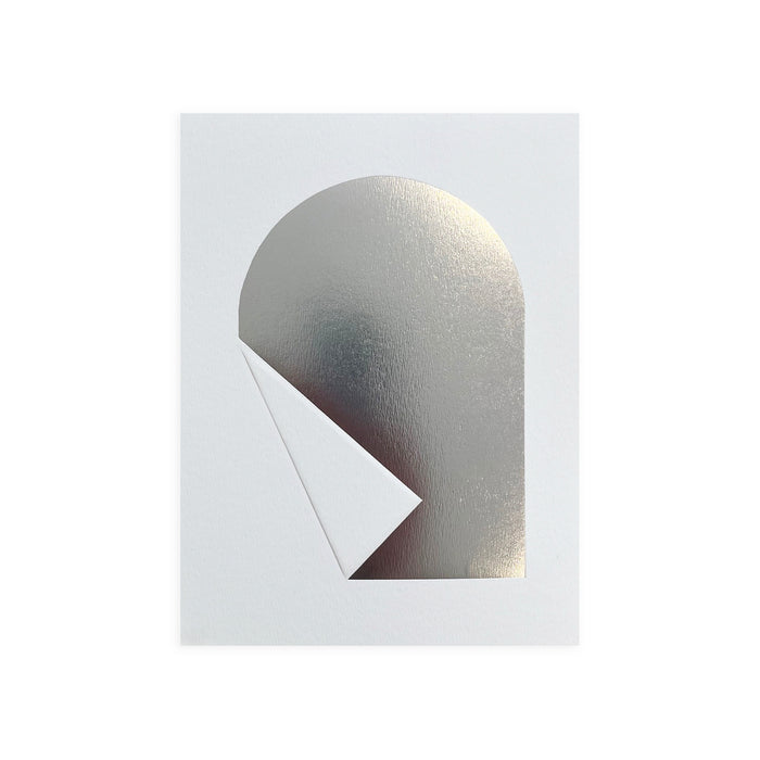 FOLDED SHAPES #03 SILVER, Hot Stamping Print, 15 x 21 cm – by Julie Safirstein