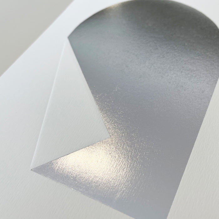 FOLDED SHAPES #03 SILVER, Hot Stamping Print, 15 x 21 cm – by Julie Safirstein