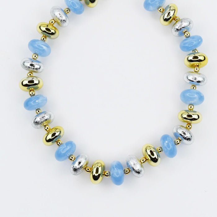 Colorful charms gold necklace featuring gemstone details, layered jewelry design, trendy accessory for women’s jewelry collections, boutique wholesale fashion necklace that is hypoallergenic, tarnish free, and waterproof jewelry with a cute aesthetic statement style