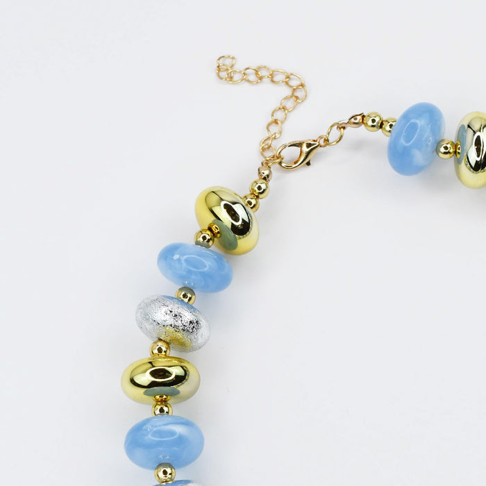 Colorful charms gold necklace featuring gemstone details, layered jewelry design, trendy accessory for women’s jewelry collections, boutique wholesale fashion necklace that is hypoallergenic, tarnish free, and waterproof jewelry with a cute aesthetic statement style