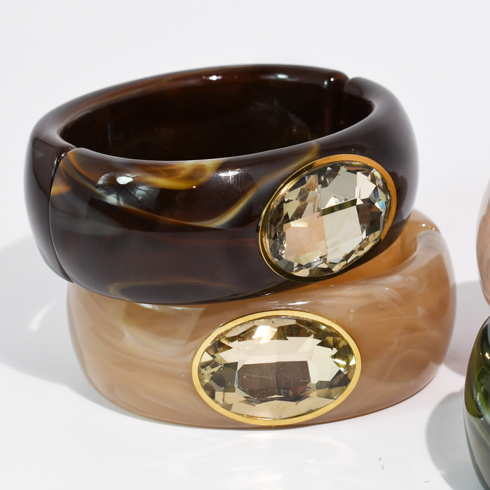 Gemstone Resin Cuff Bracelet