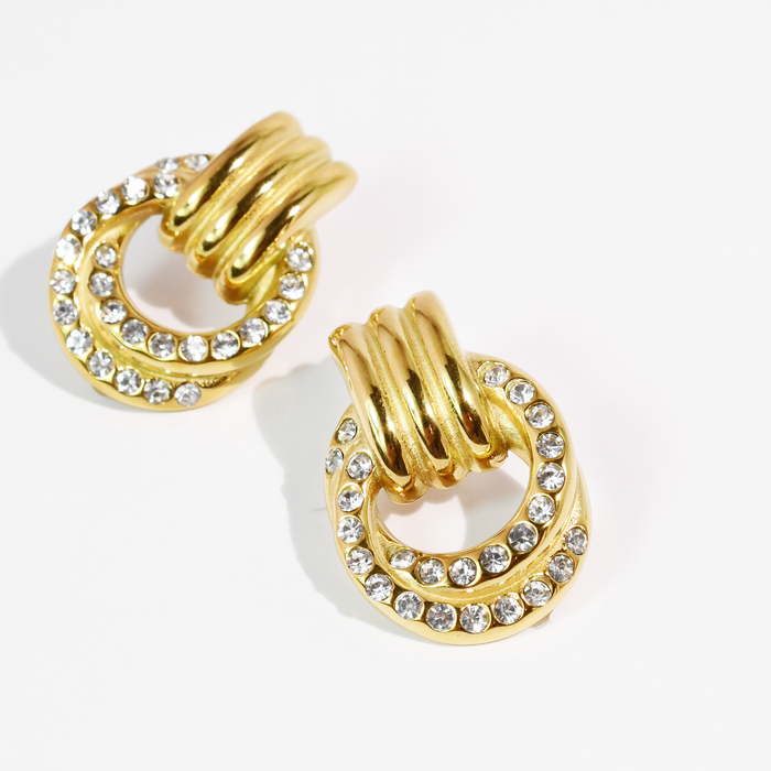 Gilded Crystal Stud Waterproof