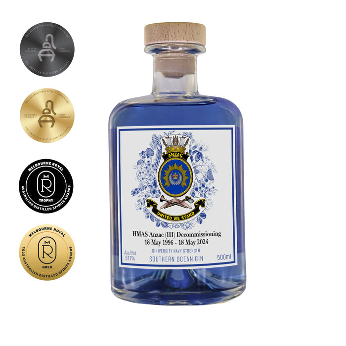Giniversity Southern Ocean HMAS Anzac Navy Strength Gin - 500ml