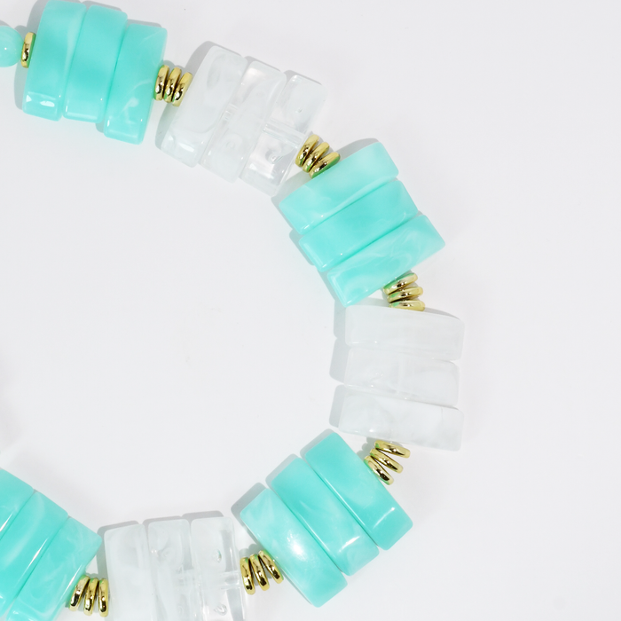 Glow Stone Mint/Clear Necklace