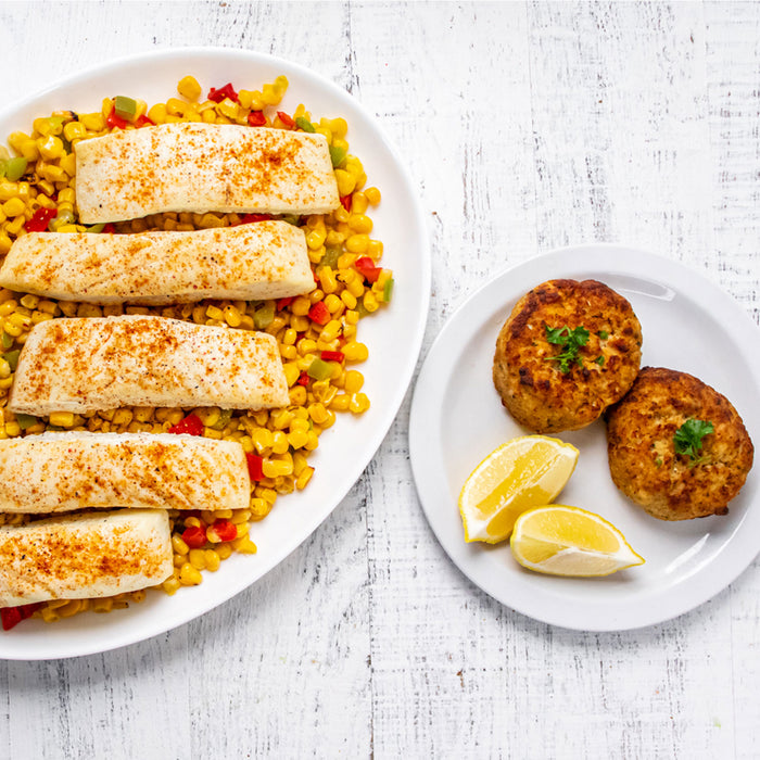 Halibut & Crab Cake Sampler