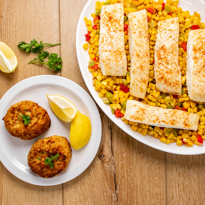 Halibut & Crab Cake Sampler