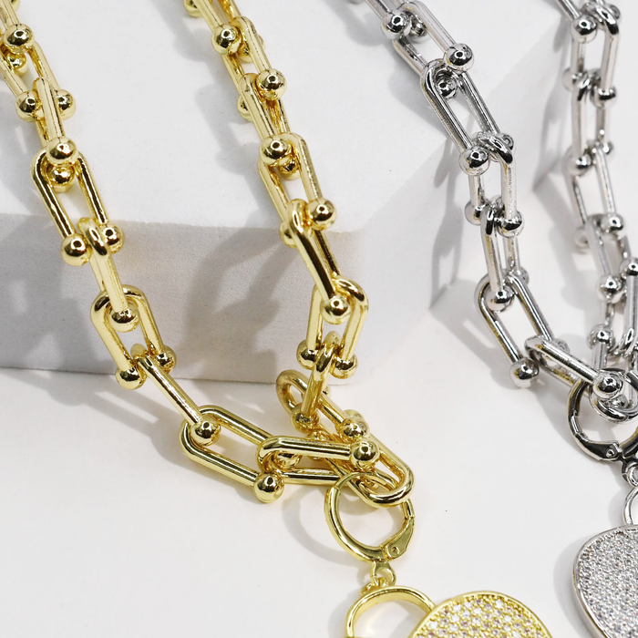 Dainty gold necklace with sparkly heart pendant and star cutout, waterproof tarnish-free hypoallergenic jewelry, trendy statement accessory for women’s boutiques, wholesale jewelry