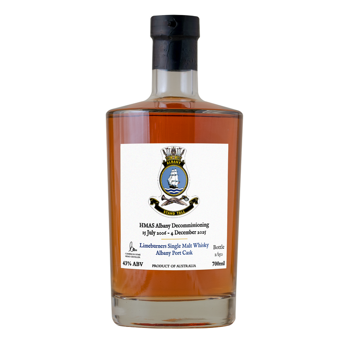 HMAS Albany Limeburners Single Malt Albany Port Cask Whisky 43%