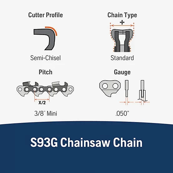 Husqvarna S93G 3/8 MINI X-CUT Trim Saw Chain (2-Pack)