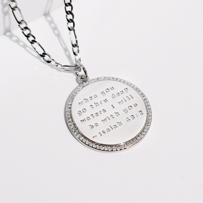 Isaiah 43:2 Silver Necklace