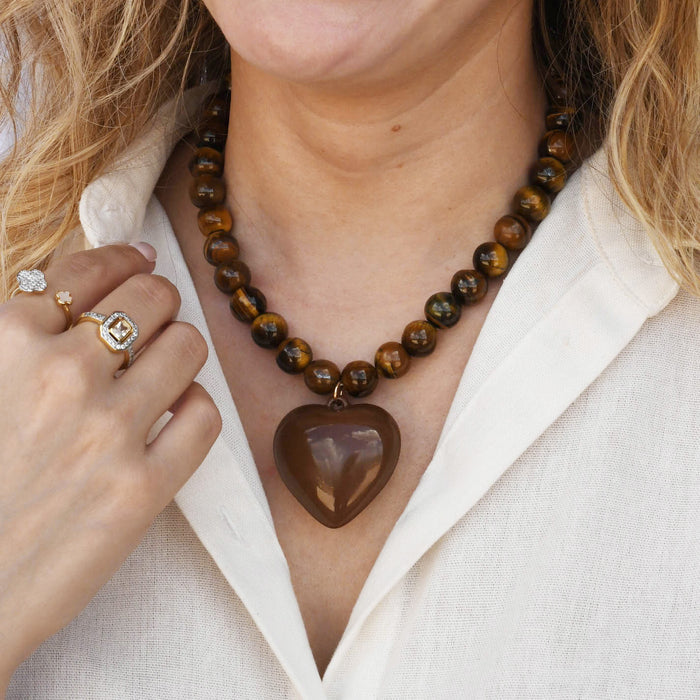 Janel Tiger Eye Brown Necklace